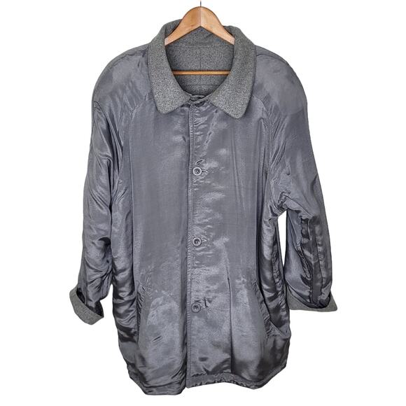 Haband Reversible Wool and Silk Coat with Leather Trim Pockets Size 2X - Picture 12 of 16